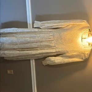 Elegant Cream Long-Sleeve Dress